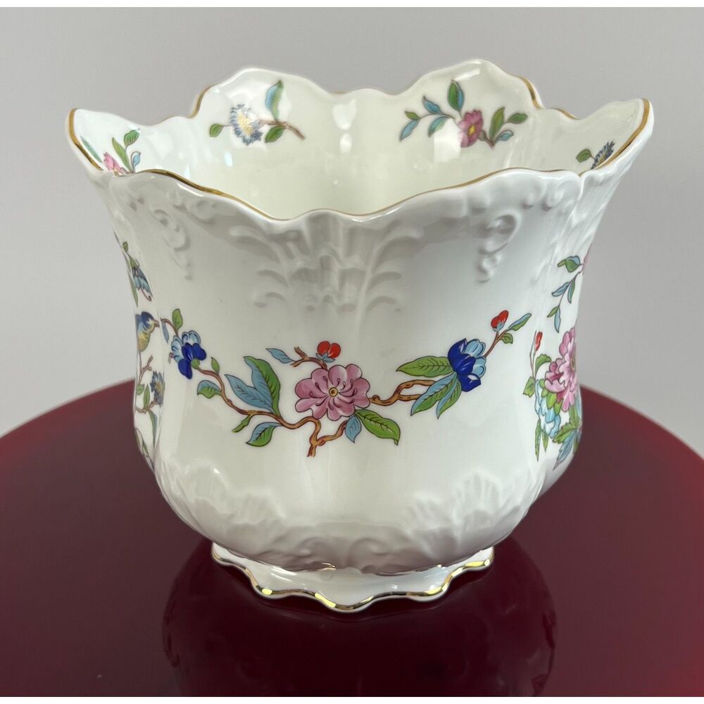 Vintage Aynsley Pembroke Victorian Cachepot Fine English Bone China  Jardiniere